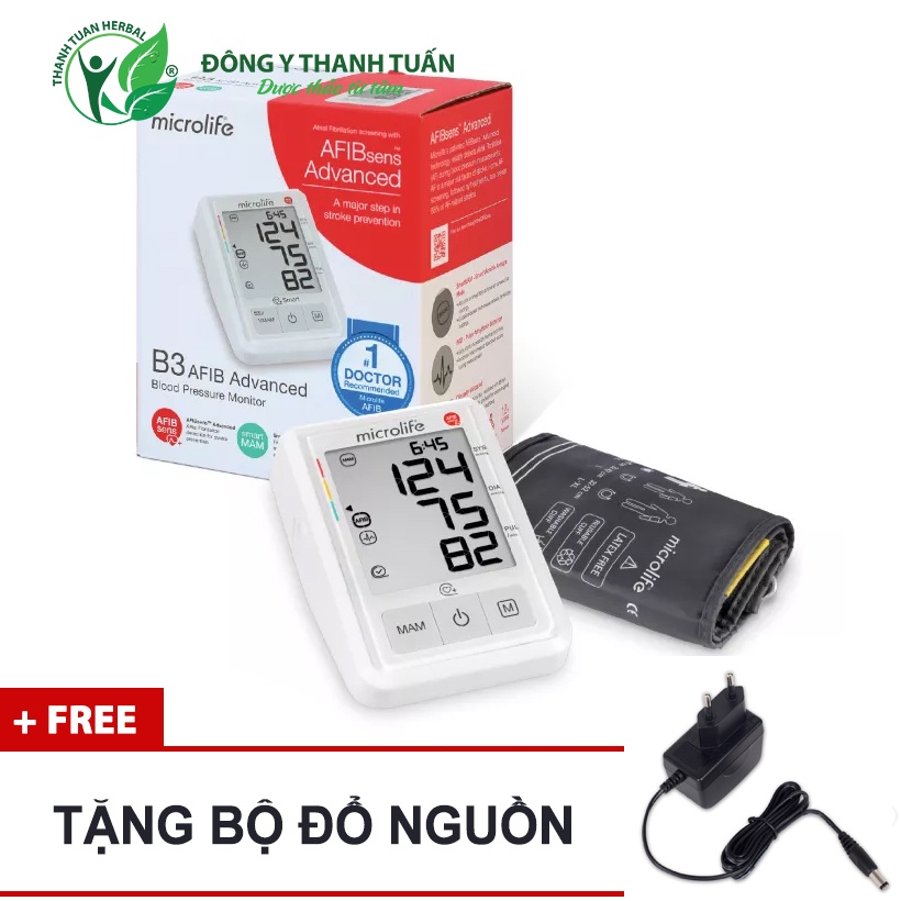 [Cảnh báo đột Quỵ] Máy đo huyết áp tự động Microlife B3 AFIB Advance - BH 5 năm, tặng bộ đổ nguồn