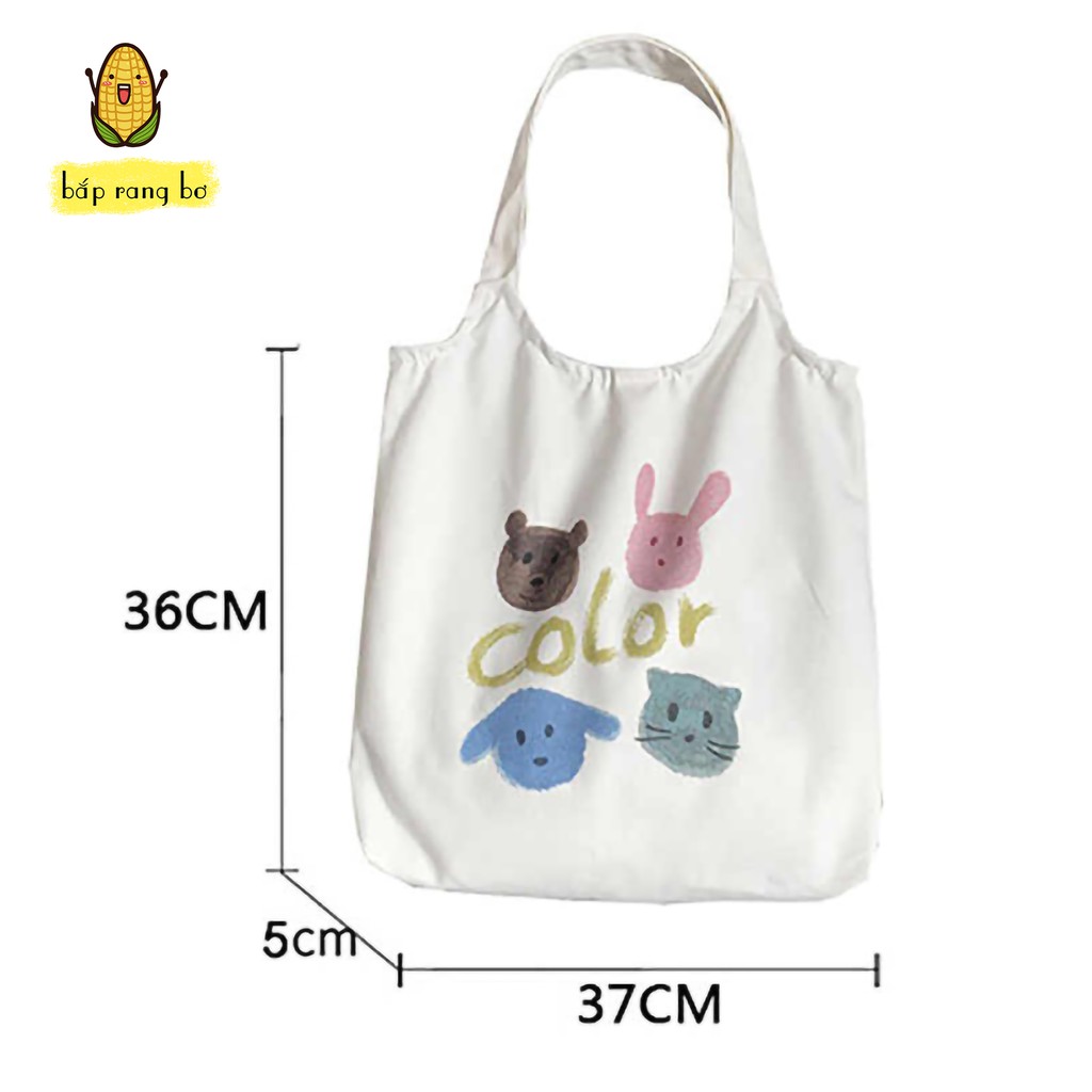 TÚI VẢI ĐEO VAI ULZZANG HÌNH QUẢ CAM - CHỮ COLOR - HOA CÚC - TÚI TOTE CANVAS Đ | WebRaoVat - webraovat.net.vn