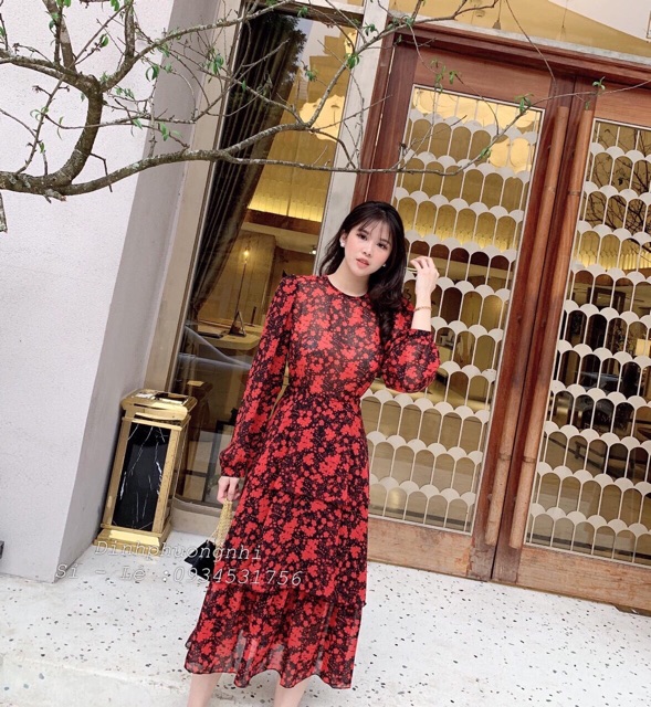 ĐẦM MAXI HOA TẦNG