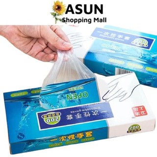 Hộp 200 Chiếc Găng Bao Tay Nilon Dùng 1 Lần Tiện Lợi Disposable Gloves 200pic