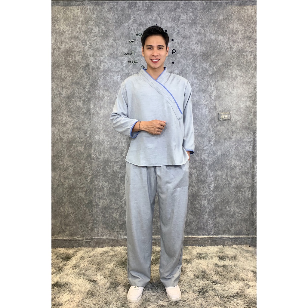 Đồ Lam Đi Chùa Nam Cao Cấp - Pháp Phục Đi Chùa Của Nam S5