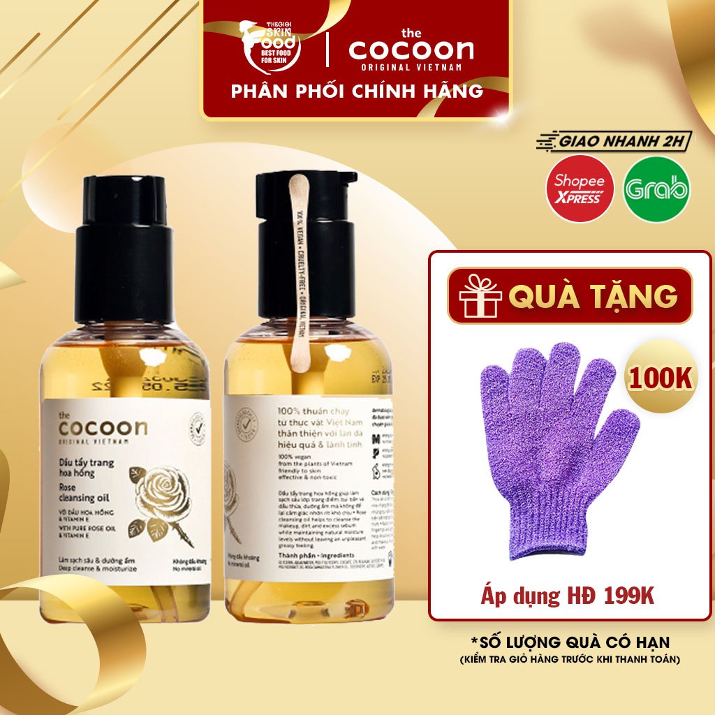 Dầu Tẩy Trang Tinh Dầu Hoa Hồng Chưng Cất The Cocoon Rose Cleansing Oil 140ml