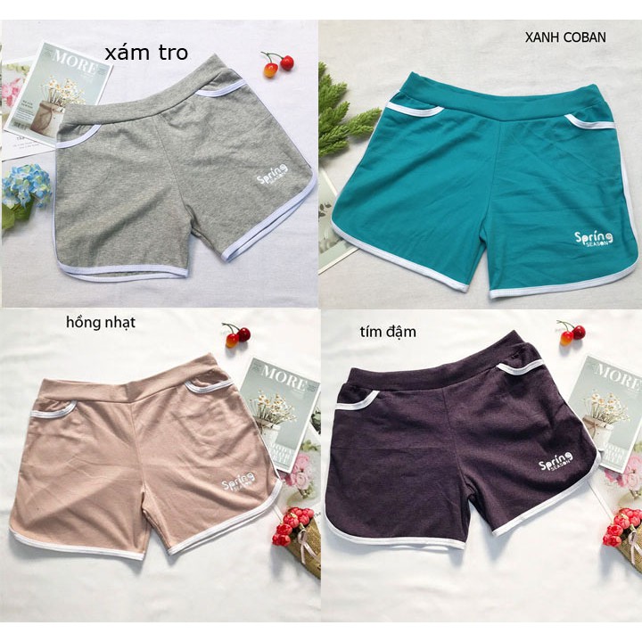 Quần đùi thêu chữ Spring Lưng Thun Cho Nữ freesize từ 55kg-60kg - Spring