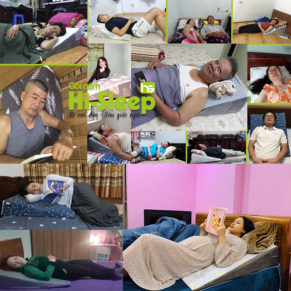 Gối chống trào ngược dạ dày cho người lớn Hi-Sleep - CHÍNH HÃNG - Bảo hành 1 năm - 30 ngày đổi trả