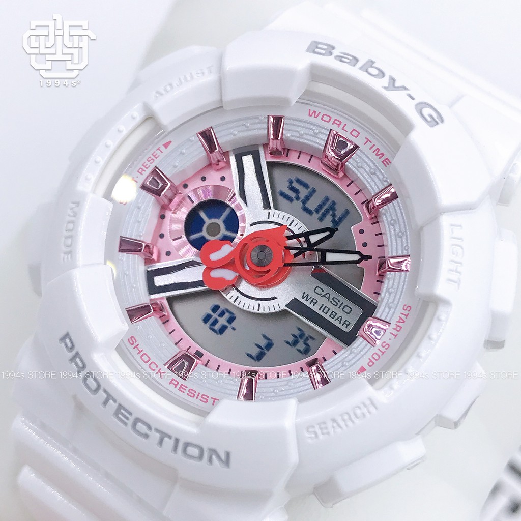 Đồng hồ nữ Casio Baby-G BA-110 SLV-19A-1A chống va đập, chống nước 200m, size 43mm, hàng chính hãng