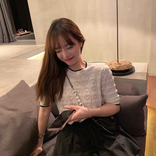 Áo thun ZHELIHANGFEI dệt kim tay ngắn phong cách Pháp thời trang mùa hè 2022 dành cho nữ