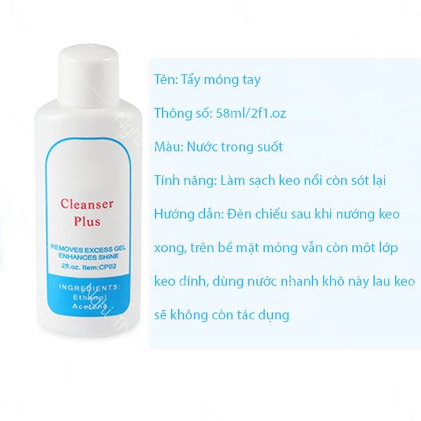 [Mã 254FMCGSALE giảm 8% đơn 500K] Nước lau gel nail Sina 60ml