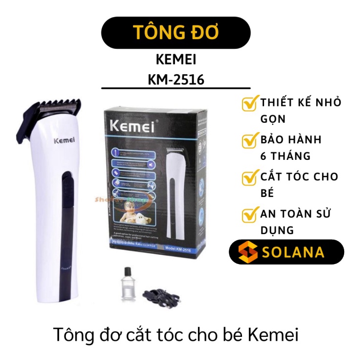 Máy cắt tóc - Tông đơ cắt tóc cho trẻ em người lớn Kemei KM-2516 sạc pin hàng fullbox chính hãng  2731