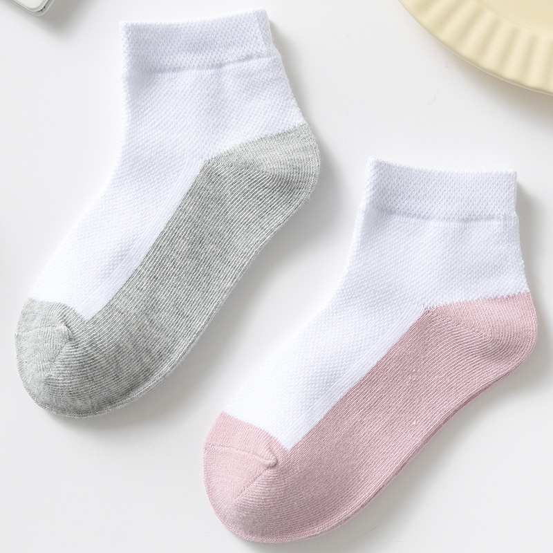 Vớ Cotton Ngang Mắt Cá Màu Trắng Dành Cho Trẻ Em 3-15 Tuổi 3-15 Tuổi