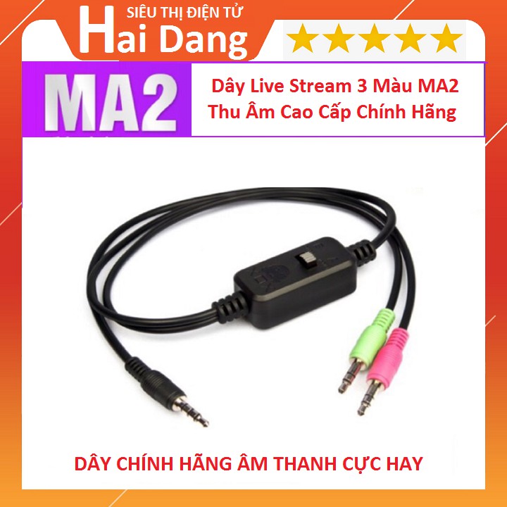 Dây Live Stream 3 Màu XOX MA2 Audio Adapter - Giắc Live Stream Thu Âm Cao Cấp Chính Hãng