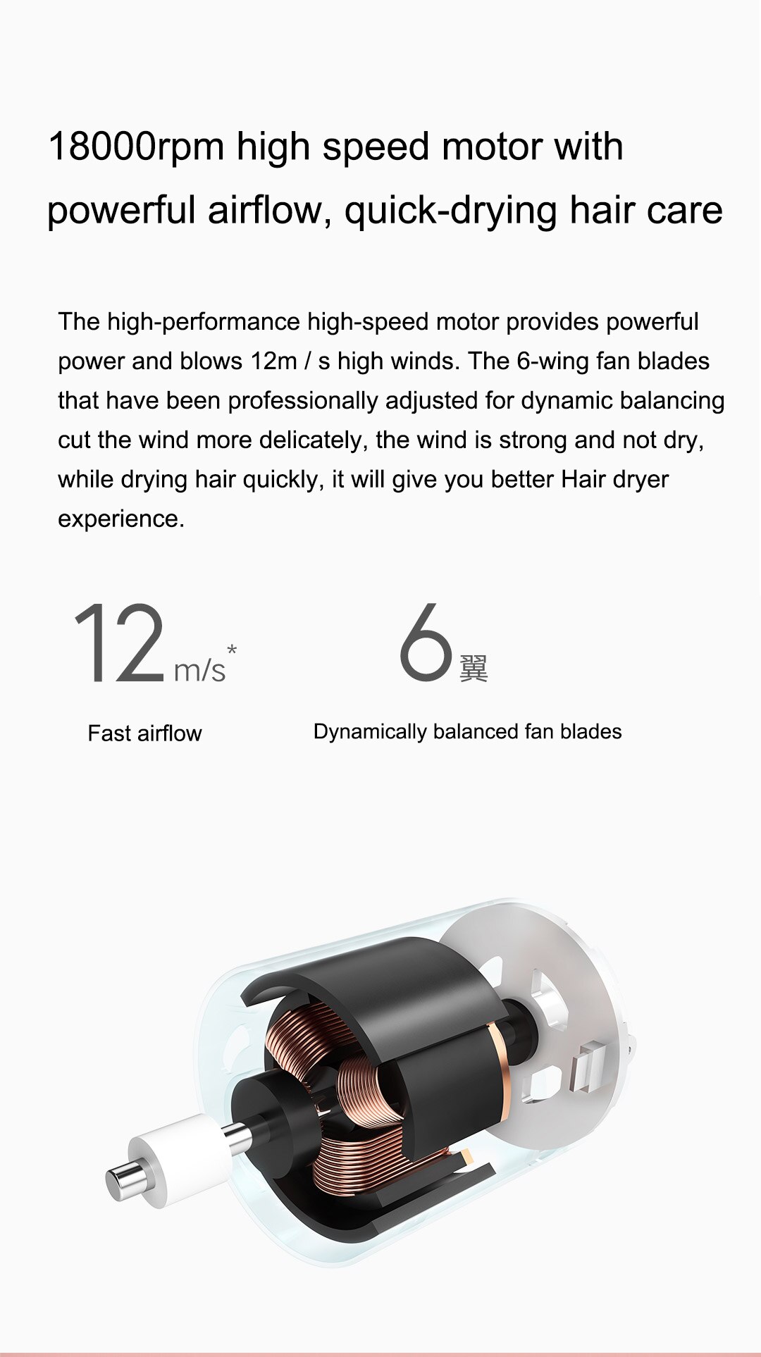 Máy sấy tóc Xiaomi Mijia Negative ion portable hair dryer | BH 6 THÁNG