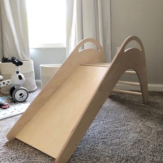 ANHA KIDS Cầu trượt gỗ trẻ em, cầu trượt cho bé, đồ chơi vận động