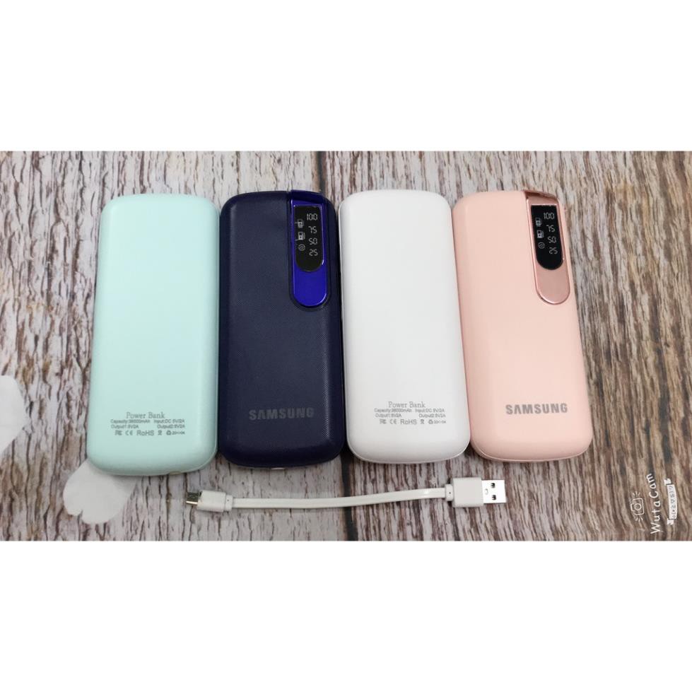 Sạc dự phòng sam sung 36000mAh có đèn pin và hiển thị % pin