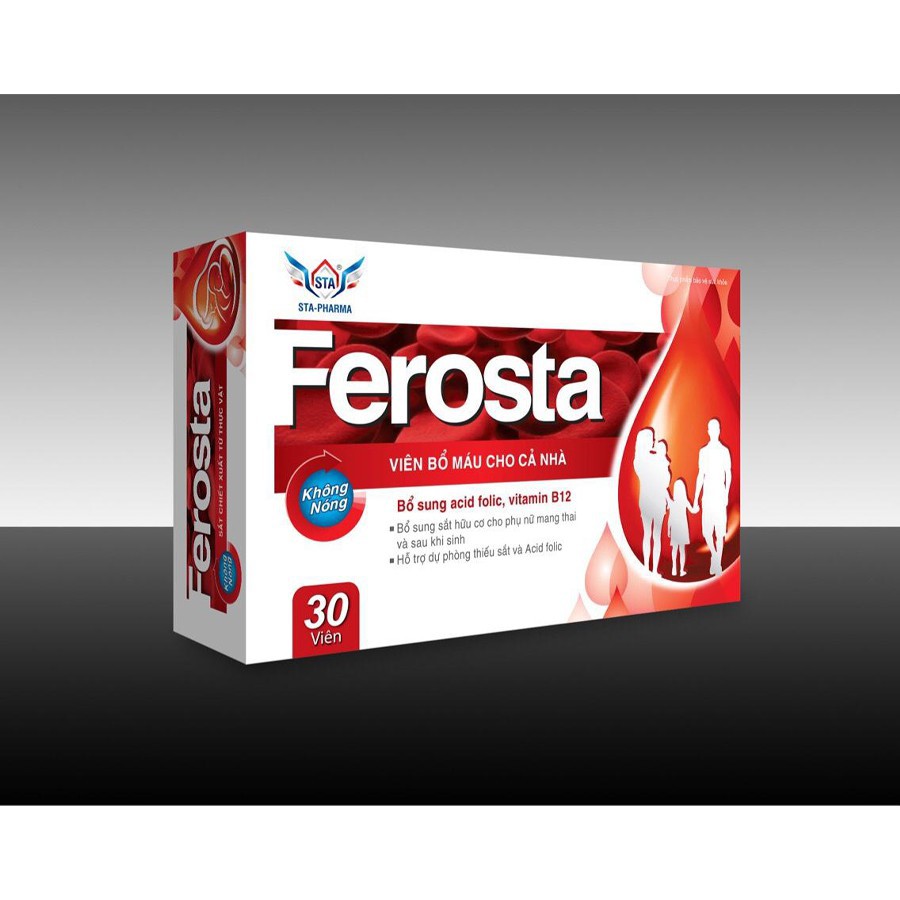 Viên bổ máu cho cả nhà Ferosta- Hộp 30 viên