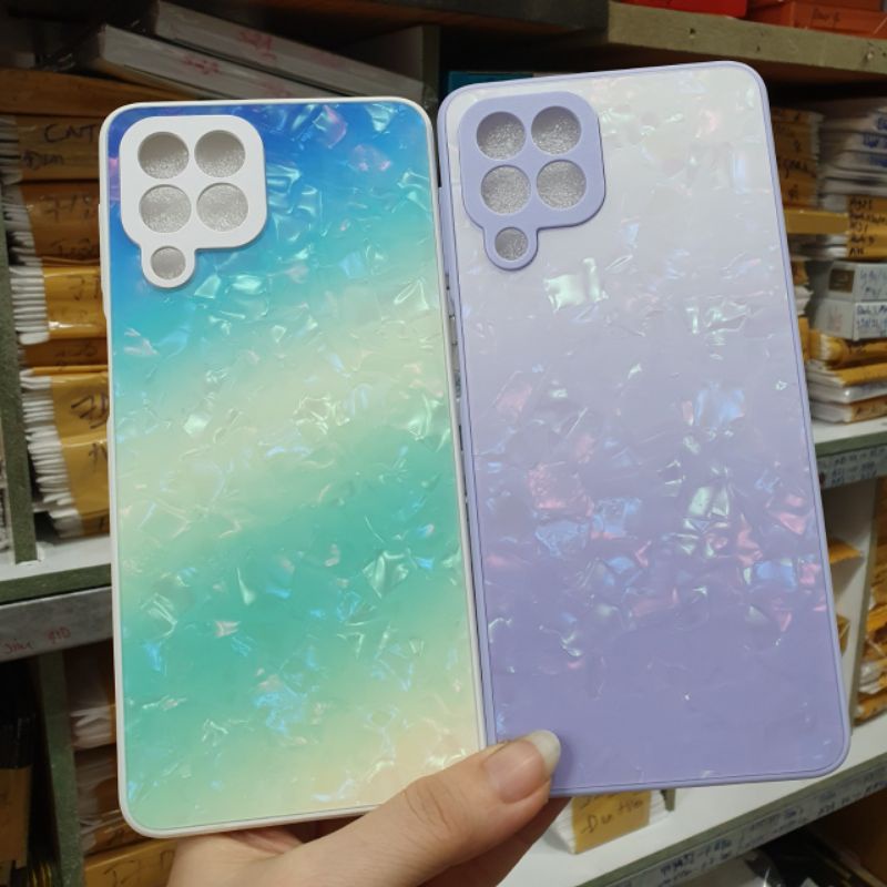 Ốp lưng Samsung M33 5G ,M53 5G dẻo viền lưng kính văn đá có bảo vệ camera