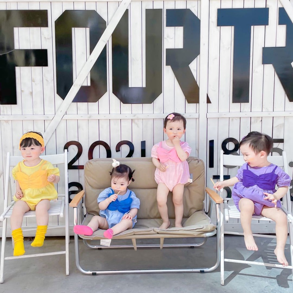 Áo Liền Quần Ngắn Tay Phong Cách Công Chúa Hàn Quốc Dễ Thương Cho Bé Gái