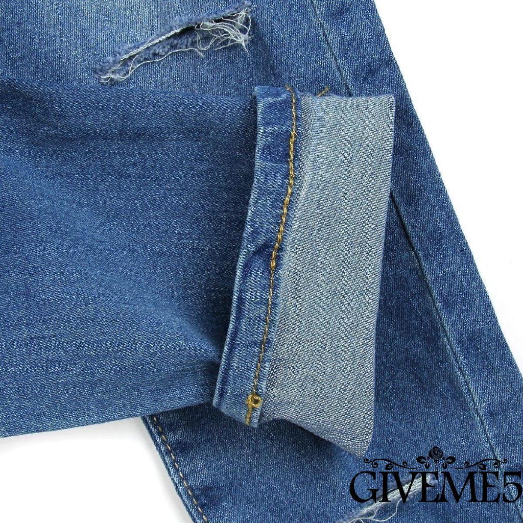 Quần jeans nữ lưng cao dạng rách
