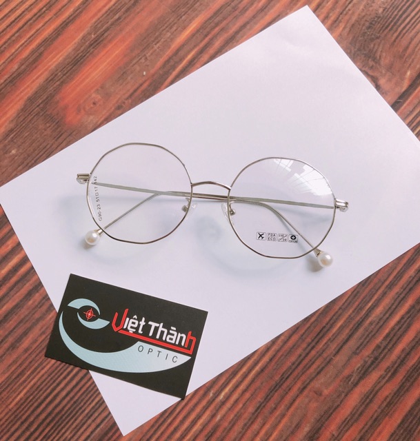 Gọng kính vintage ngọc trai nhân tạo chất