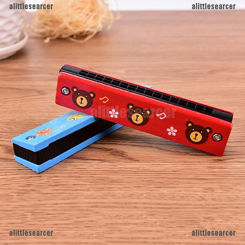 Kèn Harmonica 16 Lỗ Bằng Gỗ Đồ Chơi Âm Nhạc Cho Bé Ốp