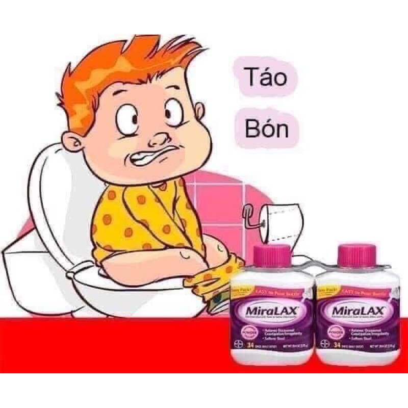 Bột uống hỗ trợ giảm táo bón MiraLax Mỹ hộp 574gr