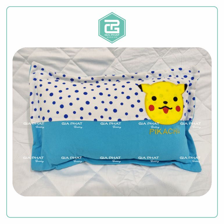 Gối nằm trẻ em vải Cotton KARA ruột bông gòn 27 x 45cm.