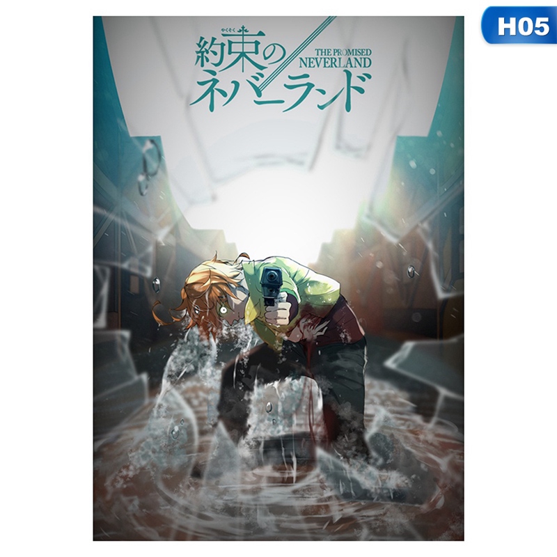 flowersqueen Áp phích phim hoạt hình Promised Neverland 9 thiết kế