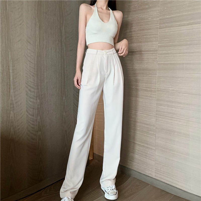 Xiaozhainv Quần Dài Lưng Cao Ống Rộng Phong Cách Hàn Quốc Dễ Phối Đồ | BigBuy360 - bigbuy360.vn
