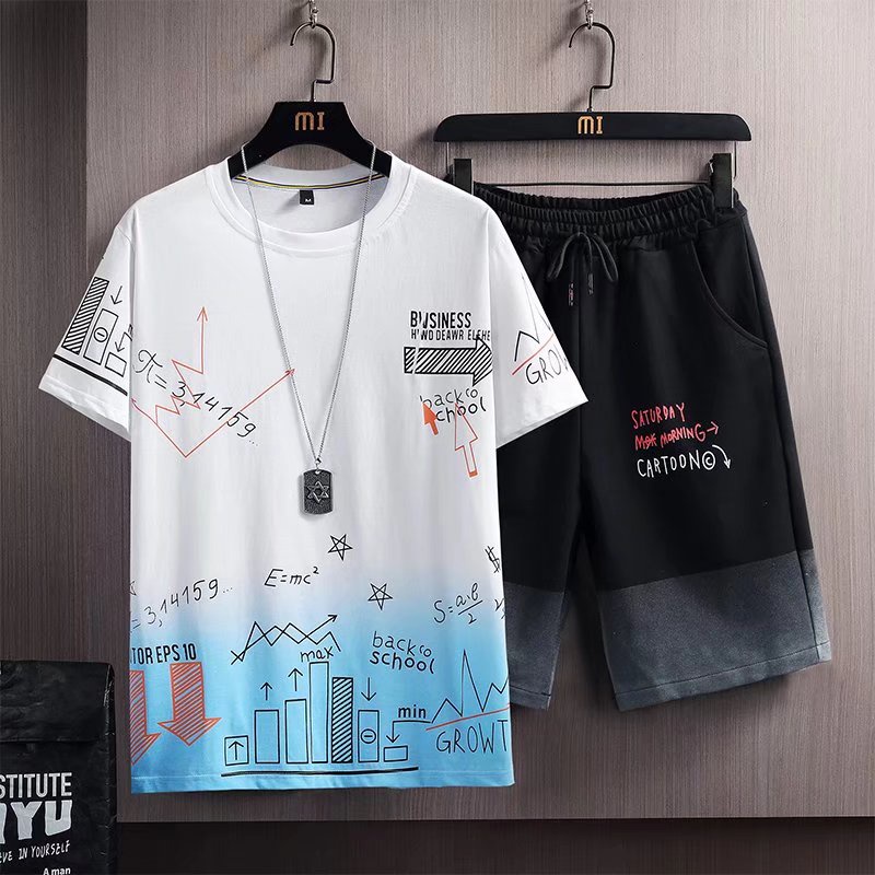 Áo Thun Tay Ngắn Dáng Rộng In Họa Tiết Phong Cách Hồng Kông Thời Trang Mùa Hè Cho Nam Size M-5XL