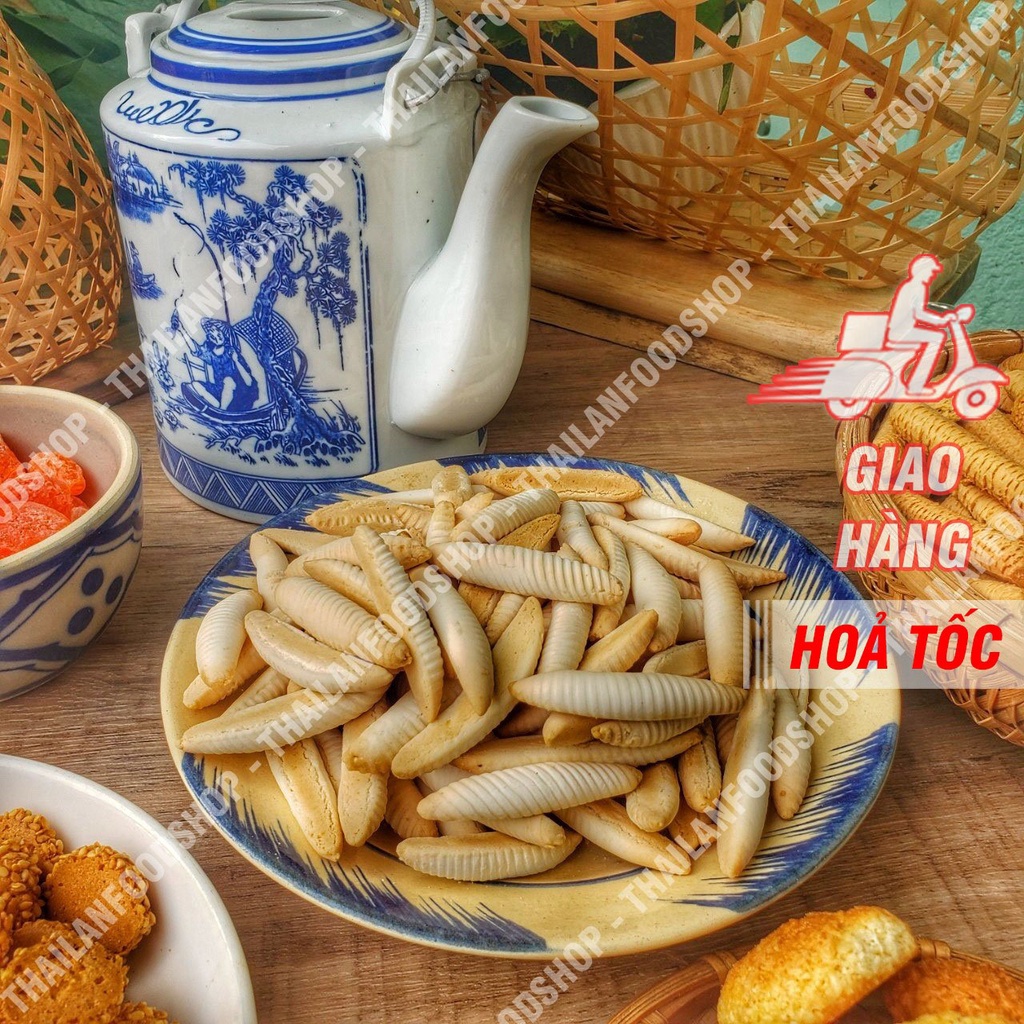 Bánh Men Tăm Vị Truyền Thống Lon 300Gram (Bánh Đuông Dừa/ Bánh Con Sâu/ Bánh Con Sùng)