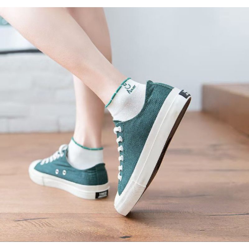Set 10 tất nữ cổ thấp hình mặt cười - Bộ 10 vớ nữ cổ ngắn Hàn Quốc