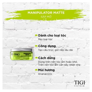 Sáp mờ siêu giữ nếp Tigi Bed Head Manipulator Matte 57ml