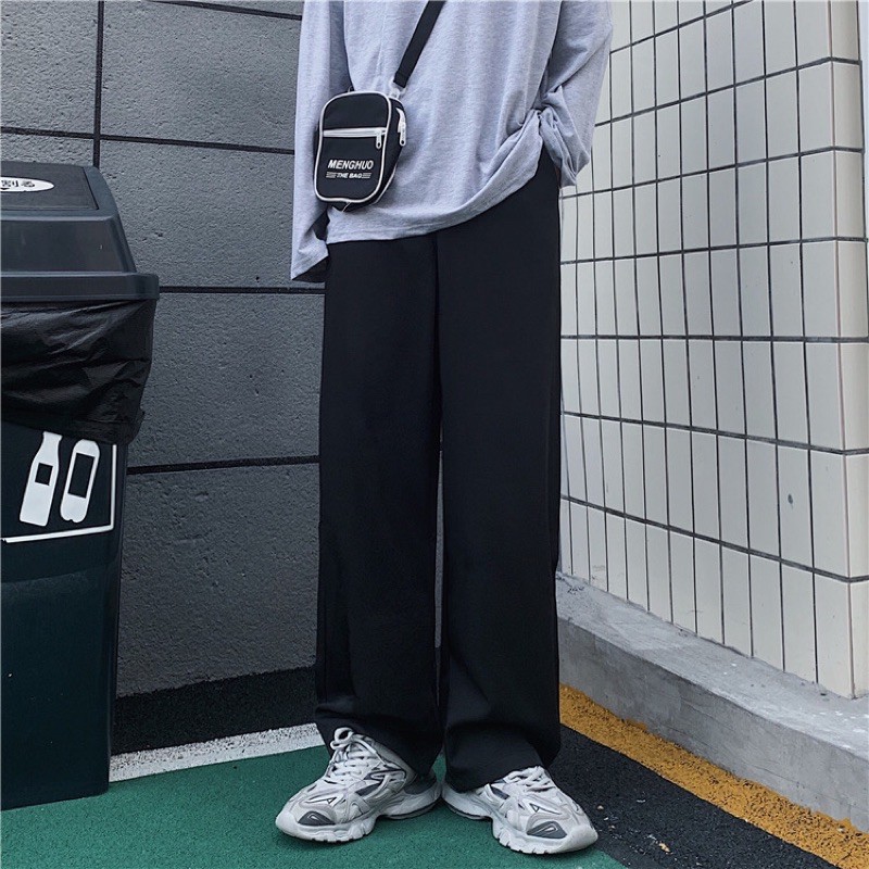 Quần Thun Ống Rộng Nam Màu Đen Và Xám Phong Cách Trẻ Trung Năng Động - MAYLANSTORE | BigBuy360 - bigbuy360.vn