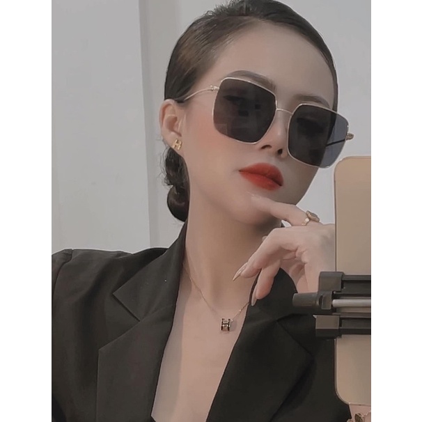 Kính râm nữ chuẩn UV400, kính mát vintage vuông C3 chống ánh sáng xanh, UV400 Jolie eyewear