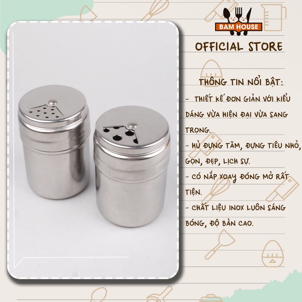Hủ đựng tăm và đựng tiêu inox cao cấp HDT01
