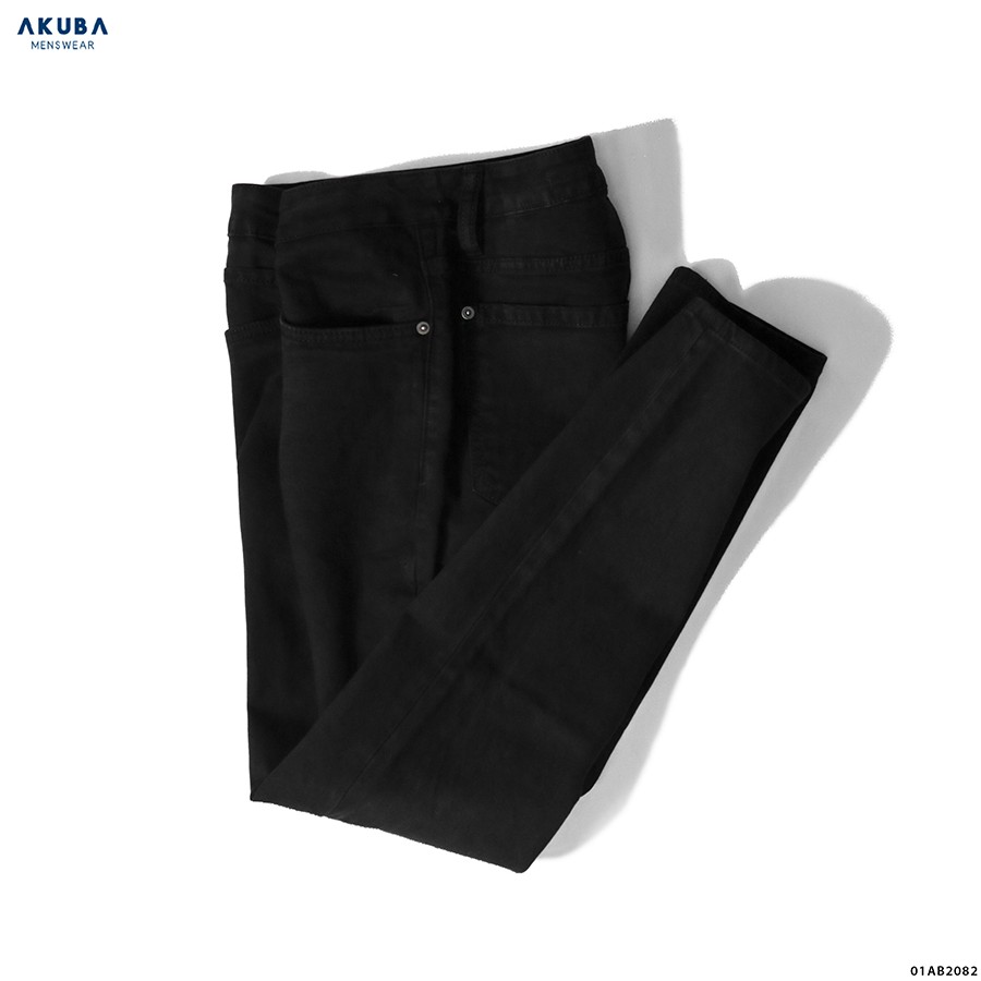 Quần Jean Nam Đen Trơn Co Dãn Form slimfit AKUBA | 01AB2082