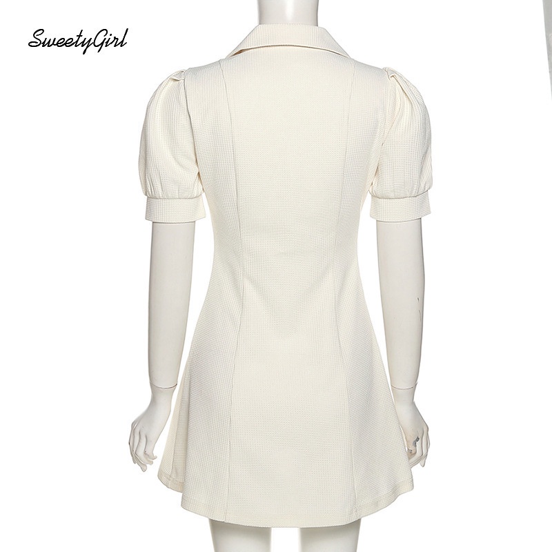 Đầm Tay Ngắn Màu Trơn Eo Cao Thời Trang Dành Cho Nữ 2022