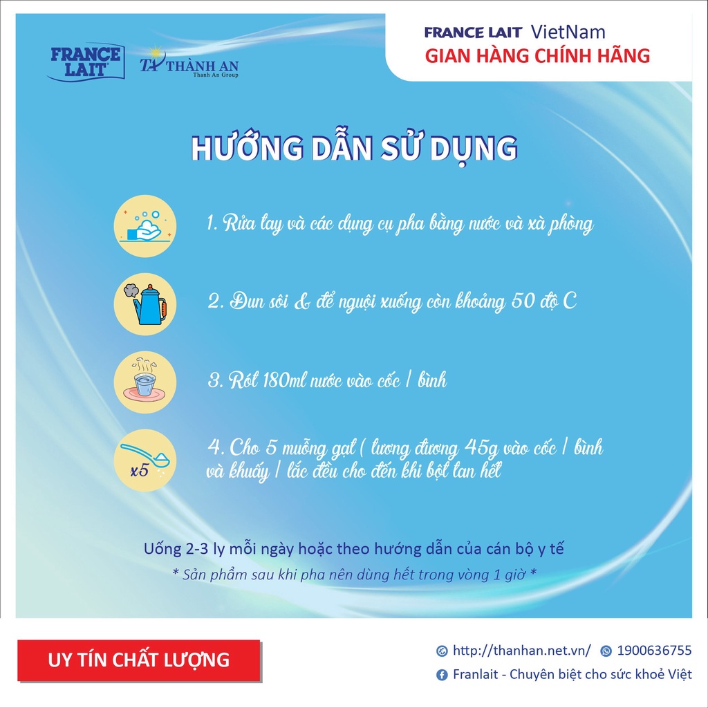 Sữa Franlait Grow IQ Cho Bé Cung Cấp Dưỡng Chất Giúp Trẻ Phát Triển Toàn Diện, Hấp Thu Tốt Và Hỗ Trợ Tiêu Hóa 900g