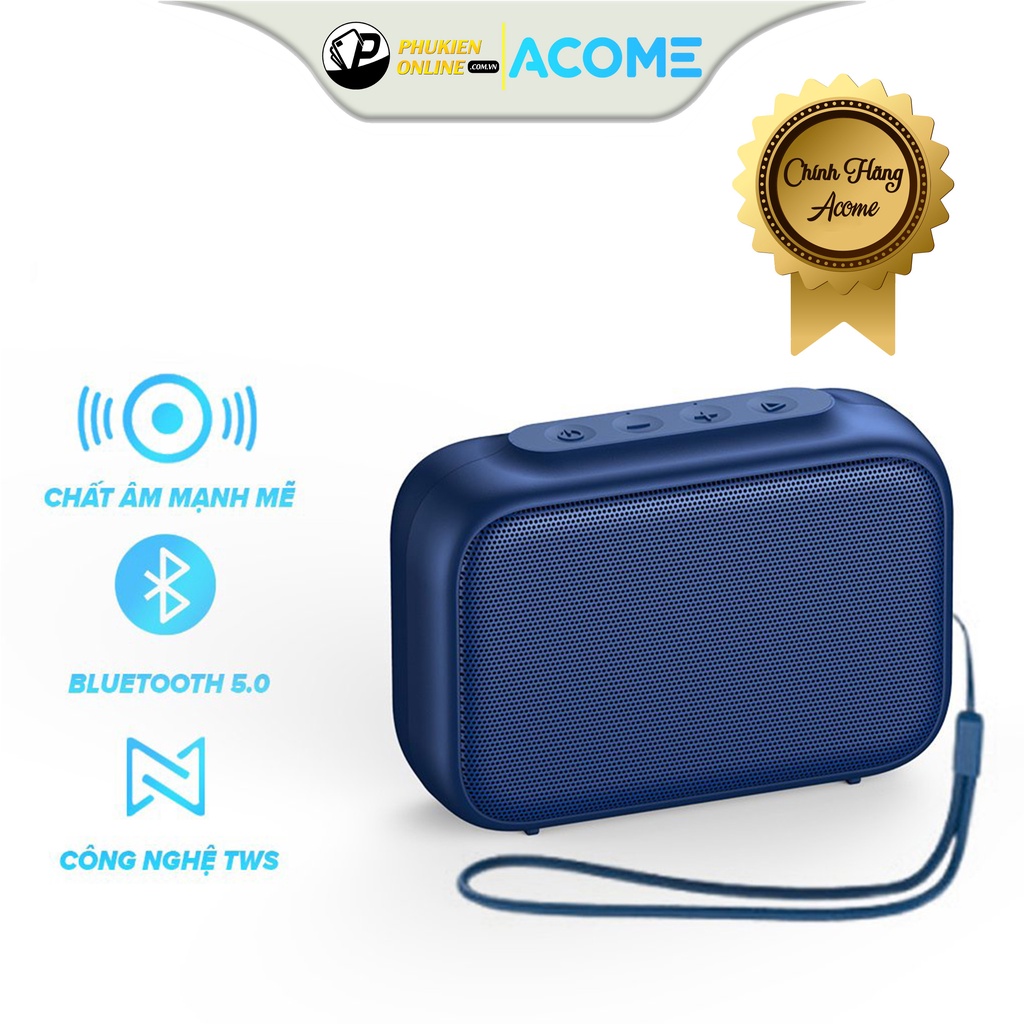 Loa Bluetooth Mini Nhỏ Gọn ACOME A1 Công Suất 5W, Tích Hợp Microphone Đàm Thoại, Âm Bass Trầm Chất Lượng Cao.