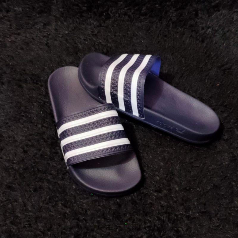 Giày sandal nam Adidas ADILETTE NAVY STRIP WHITE