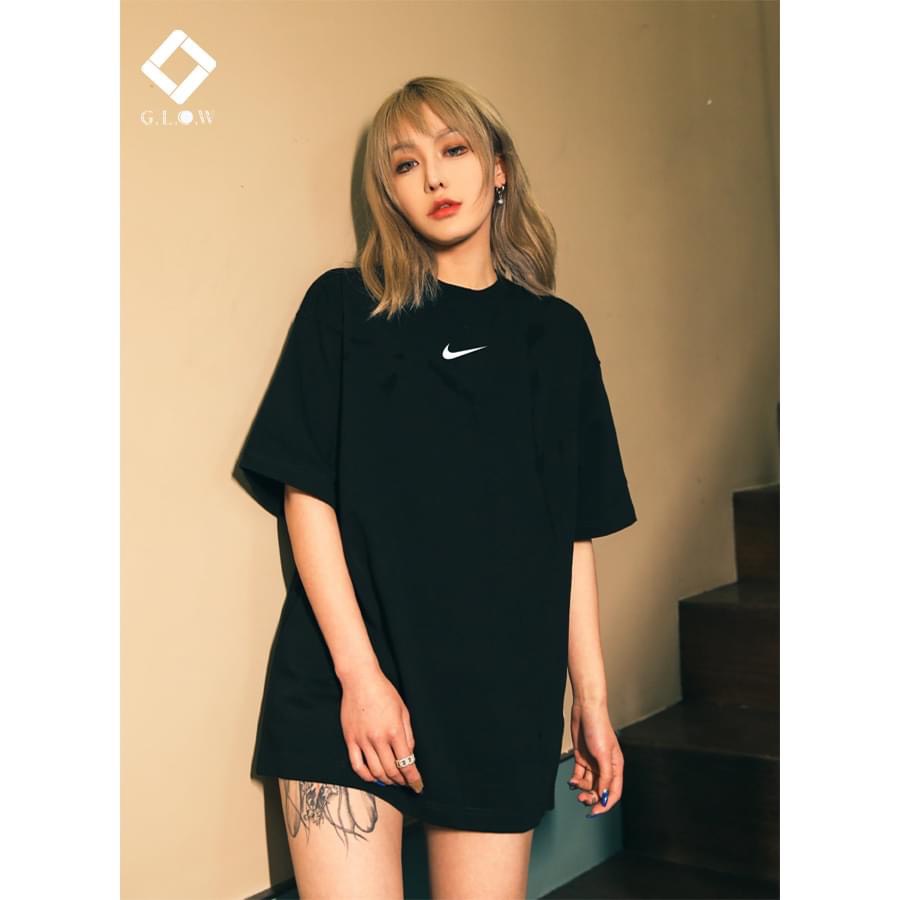 Áo thun nam nữ thêu logo Nike vải cotton, áo phông unisex form rộng tay lỡ phong cách ulzzang