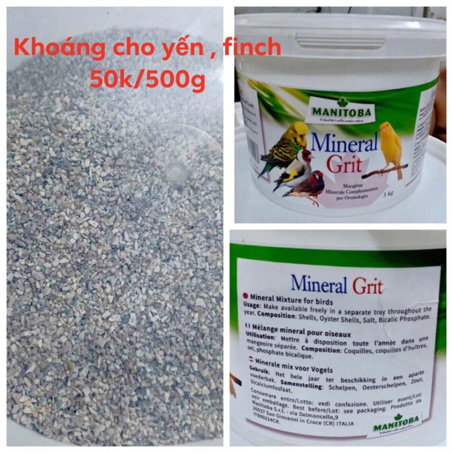 Khoáng Mineral Grit cho yến , Finch , vẹt 100g/15k