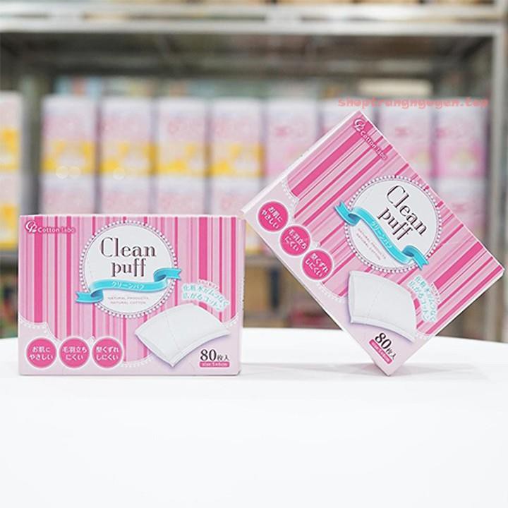 BÔNG TẨY TRANG COTTON CLEAN PUFF NHẬT BẢN - 80 TỜ