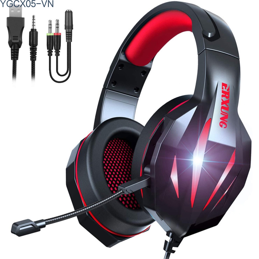Tai Nghe Trùm Đầu Chơi Game Chống Ồn Có Đèn Led Và Mic Cho Ps4 / Xbox One / Pc | BigBuy360 - bigbuy360.vn