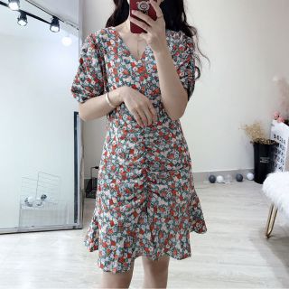 [FREESHIP] Váy hoa nhí vải voan tím hồng