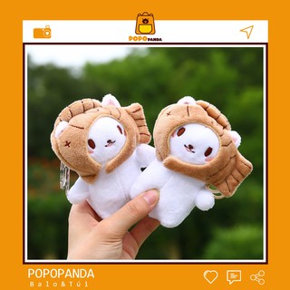 Móc khóa  bằng bông mềm mịn hình mèo đầu cá cute dễ thương