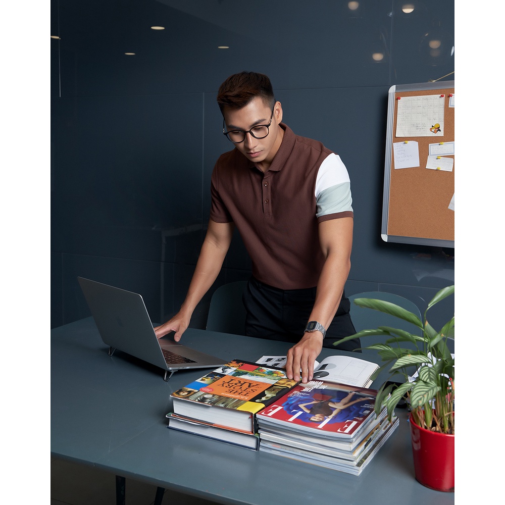 Áo polo nam có cổ BEN &amp; TOD R1300BB122 vải thun cotton, nam tính, chỉnh chu, sang trọng, trẻ trung