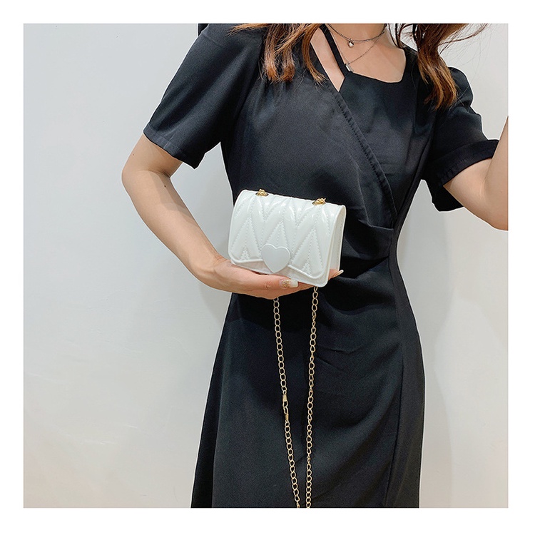 Túi Đeo JASMIN NOIR Chéo Nắp Gập In Họa Tiết Hoa Quai Xích Thời Trang Cho Nữ