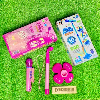 Mic hát karaoke đơn có giá đỡ Microphone Superlor (Hồng)