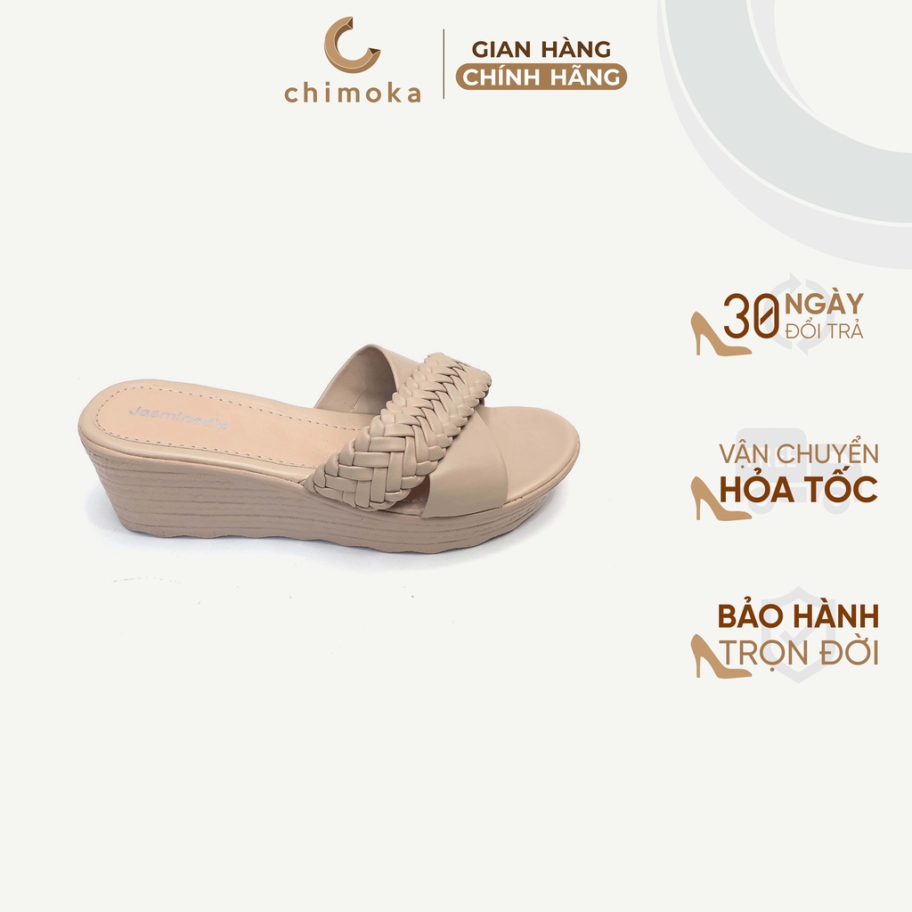 Dép Xuồng CHIMOKA Cho Nữ 5cm Quai Đan Chéo Chất PU 4382