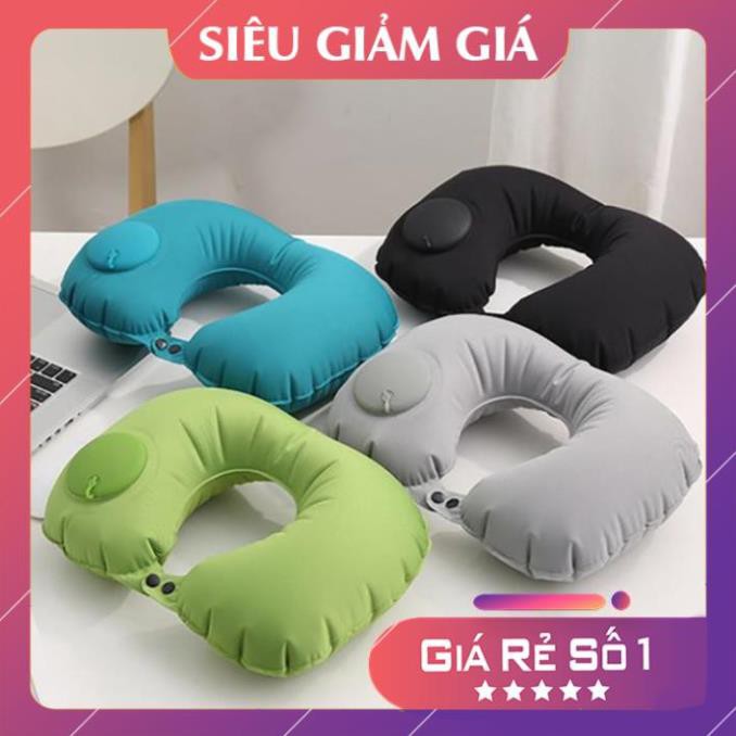 [Hàng cao cấp] Gối kê cổ bơm hơi tự động, gối chữ U đem đi du lịch, tựa đầu ô tô, văn phòng tiện lợi  - Lan Chi Mart